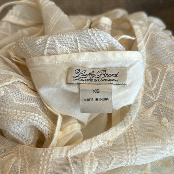 Lucky Brand boho cream embroidered lace slip dress, size XS - Picture 7 of 8